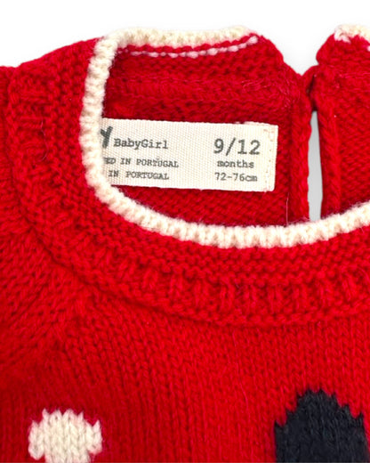 Camisola Vermelha Natal 9-12 Meses
