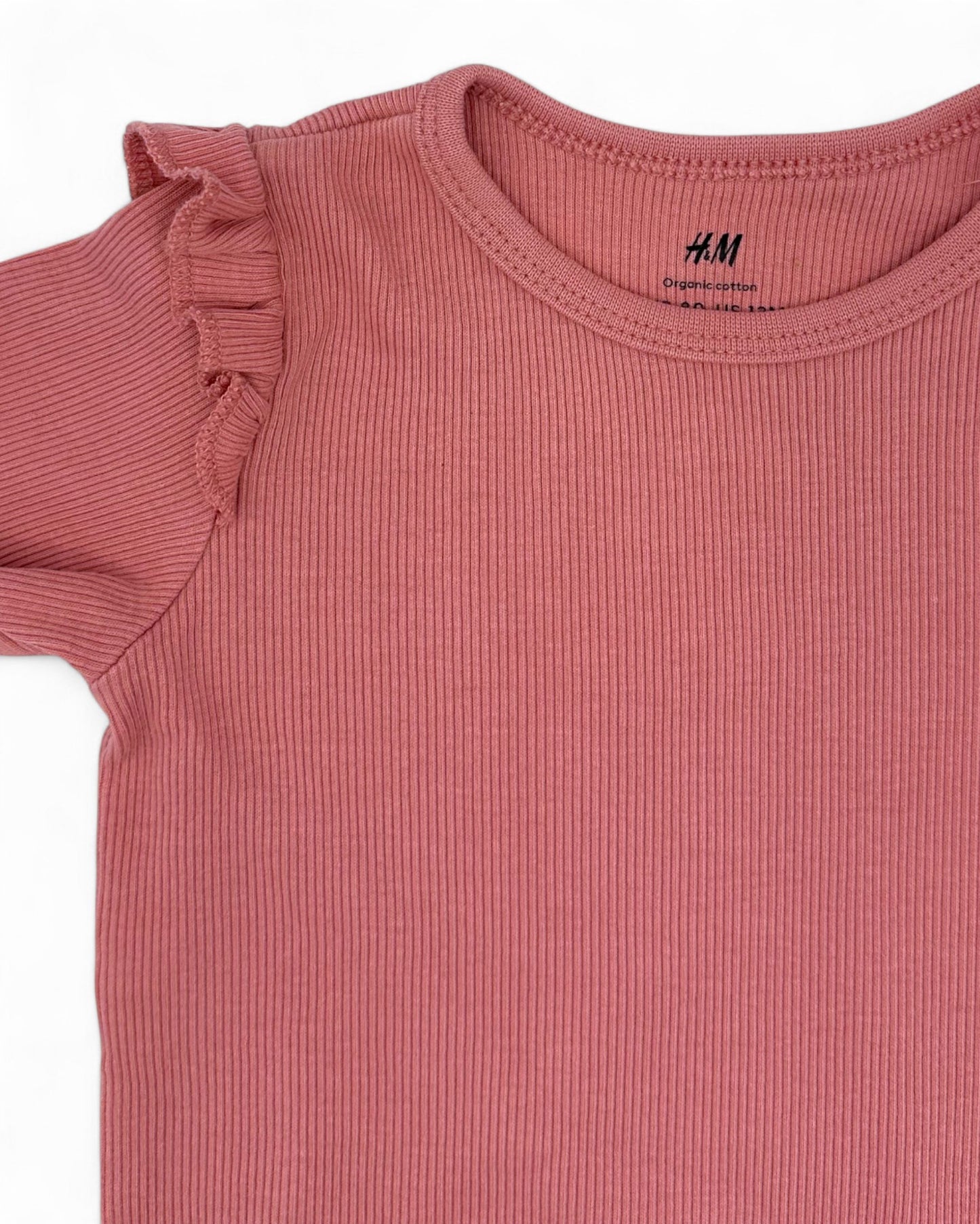 Organic Cotton Ruffled Bodysuit, 9-12 Months