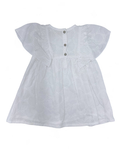 Vestido Branco Bordado 12-18 Meses