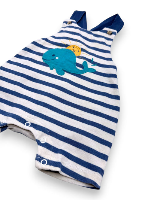 Jardineiras Riscas Bordado CHICCO - 12 Meses
