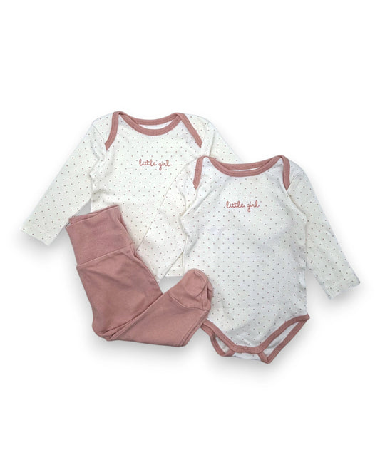 Conjunto Rosa Bolinhas 6-9 Meses