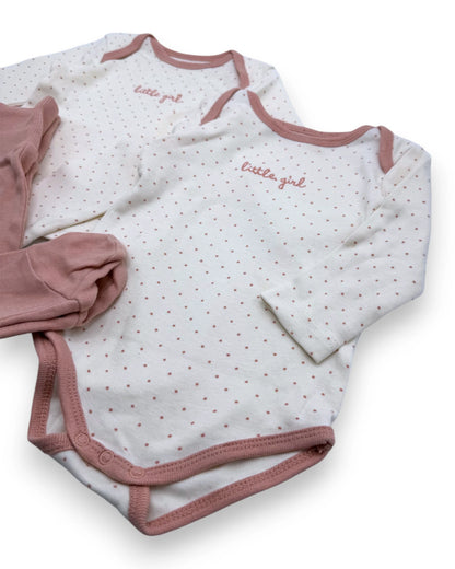Conjunto Rosa Bolinhas 6-9 Meses