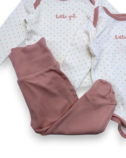 Conjunto Rosa Bolinhas 6-9 Meses