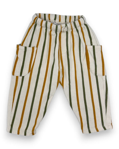 Calças Riscas 9-12 Meses