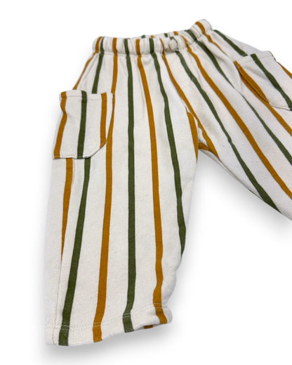 Calças Riscas 9-12 Meses