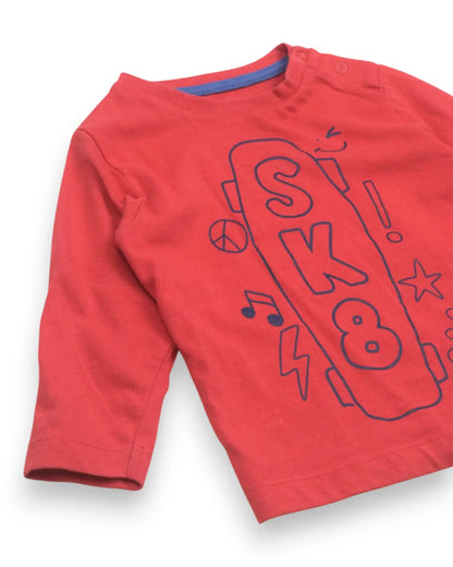 T-Shirt Mangas Compridas ZIPPY - 6-9 Meses