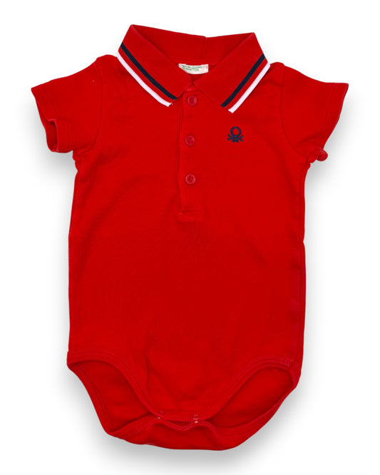 Body Polo Vermelho 3-6 Meses