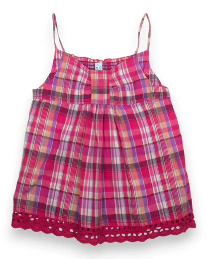Top Alças em Xadrez Rosa ZARA - 11/12 Anos
