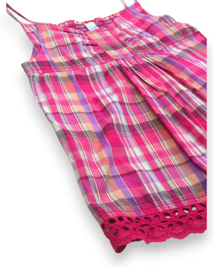 Top Alças em Xadrez Rosa ZARA - 11/12 Anos