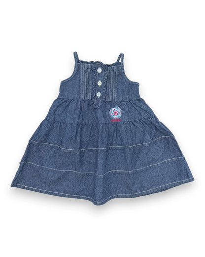 Vestido Ganga Azul 6-9 Meses