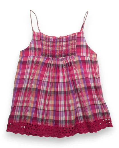 Top Alças em Xadrez Rosa ZARA - 11/12 Anos