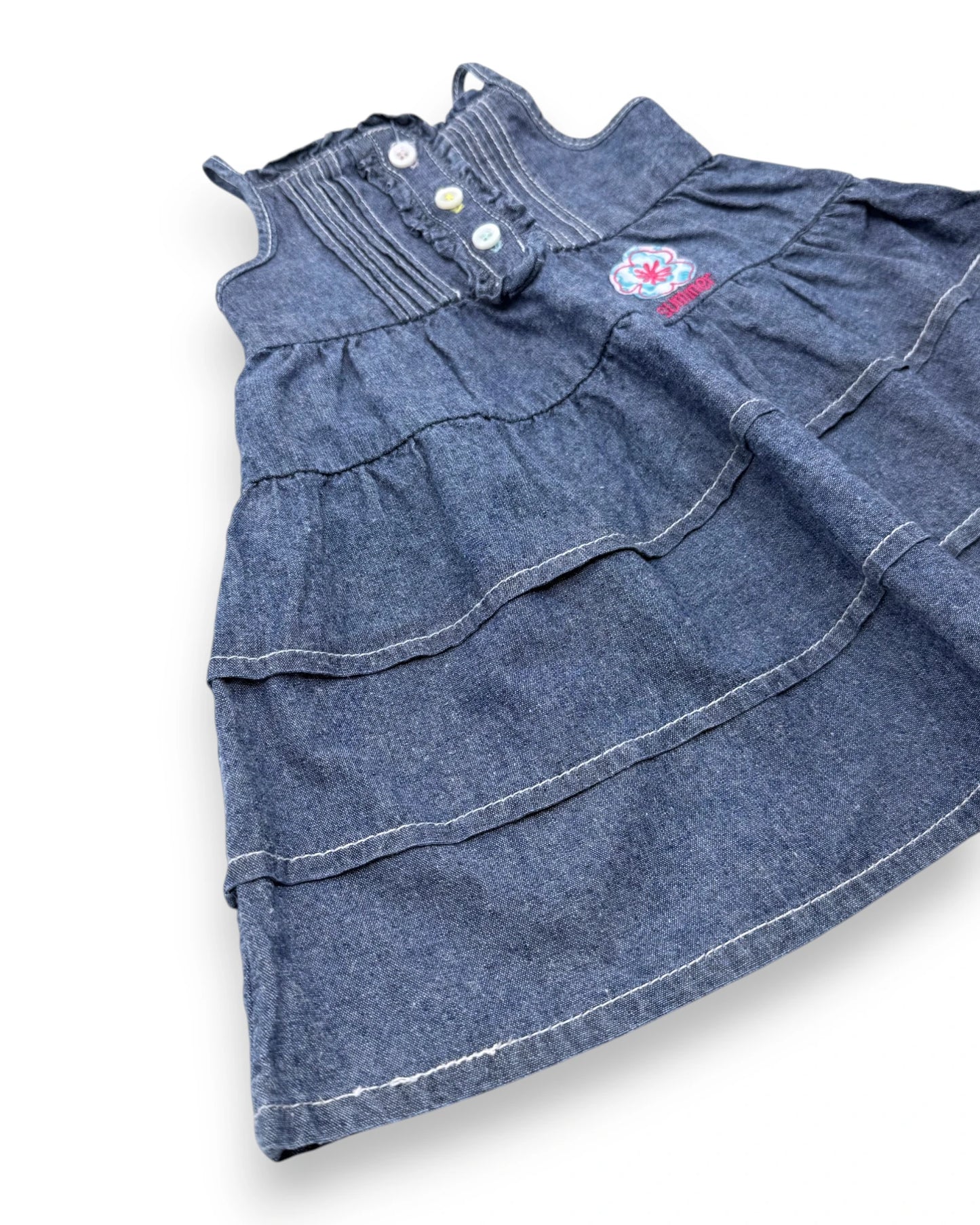 Vestido Ganga Azul 6-9 Meses