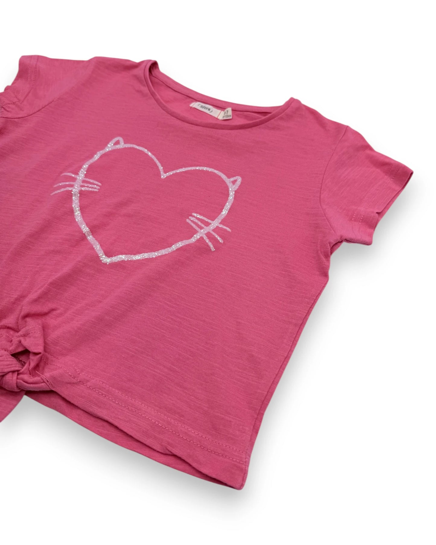 T-shirt Coração Rosa 7 Anos