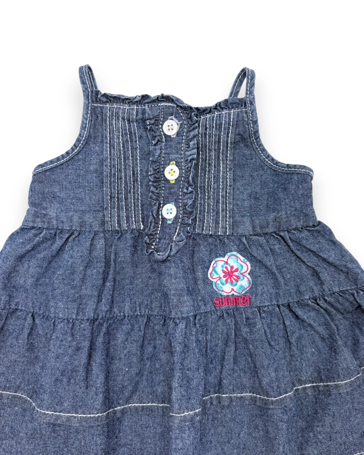 Vestido Ganga Azul 6-9 Meses