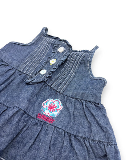 Vestido Ganga Azul 6-9 Meses