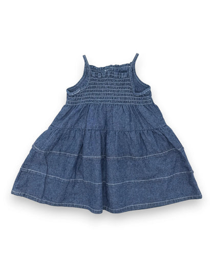 Vestido Ganga Azul 6-9 Meses