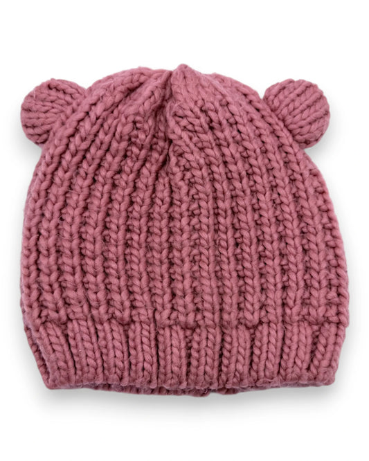 Gorro Malha Rosa 3-6 Anos
