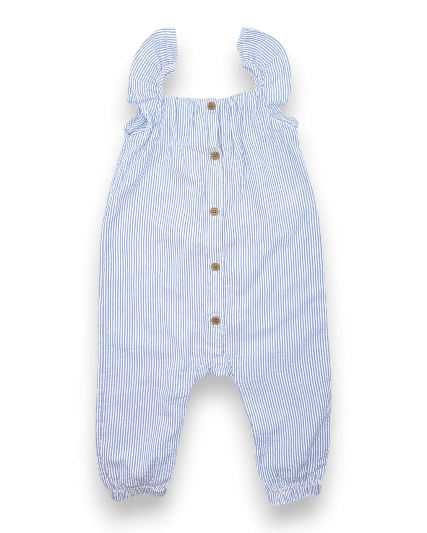 Macacão Riscas Azul H&M - 9-12 Meses