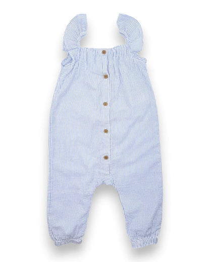 Macacão Riscas Azul H&M - 9-12 Meses