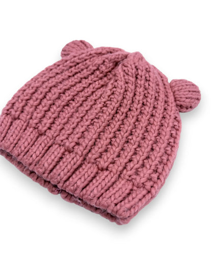 Gorro Malha Rosa 3-6 Anos