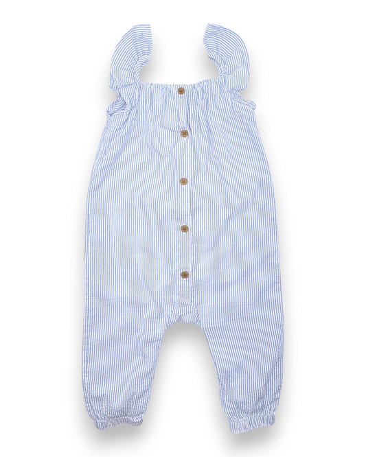 Macacão Riscas Azul 9-12 Meses