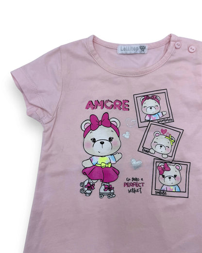 T-shirt Rosa 9-12 Meses