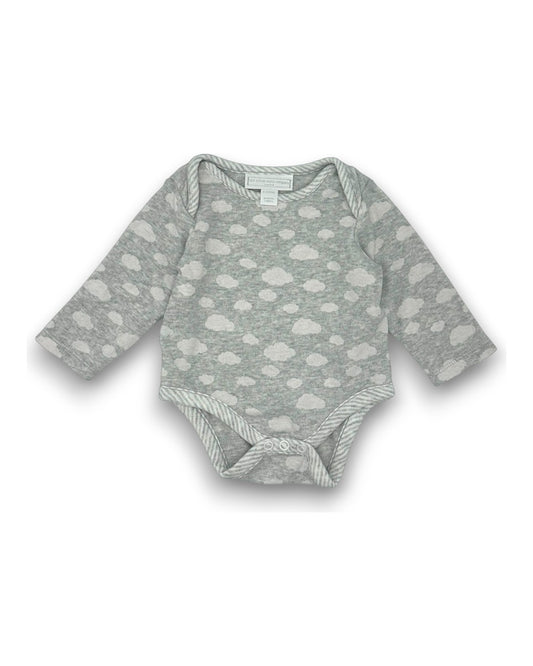 Body Cinza Algodão Orgânico 0-3 Meses