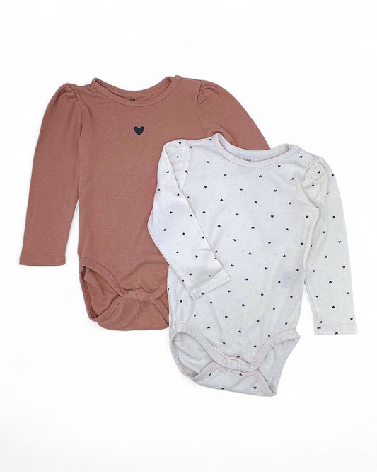 Pack Bodys Corações 12-18 Meses