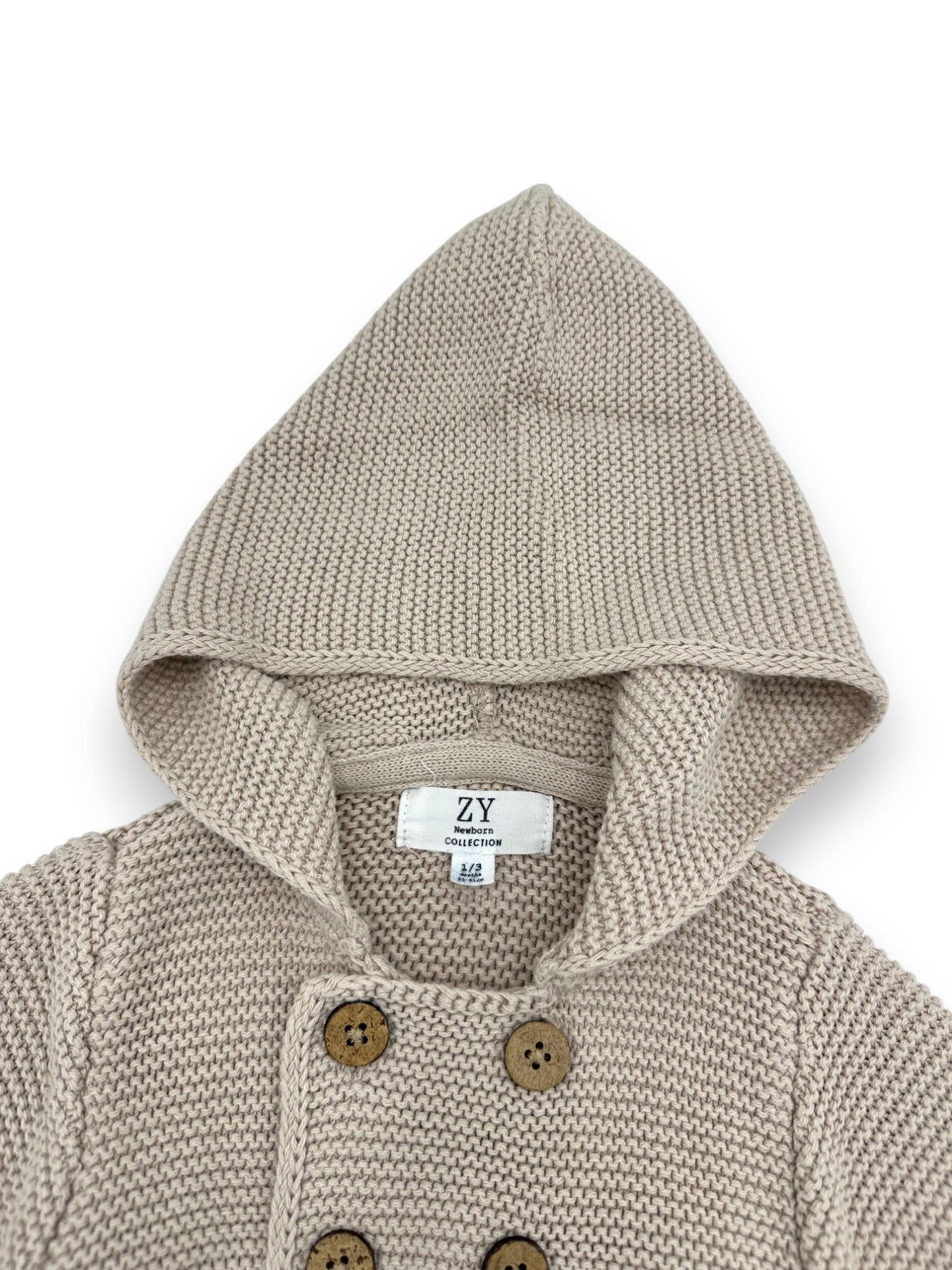 Beige Knitted Coat 1-3 Months