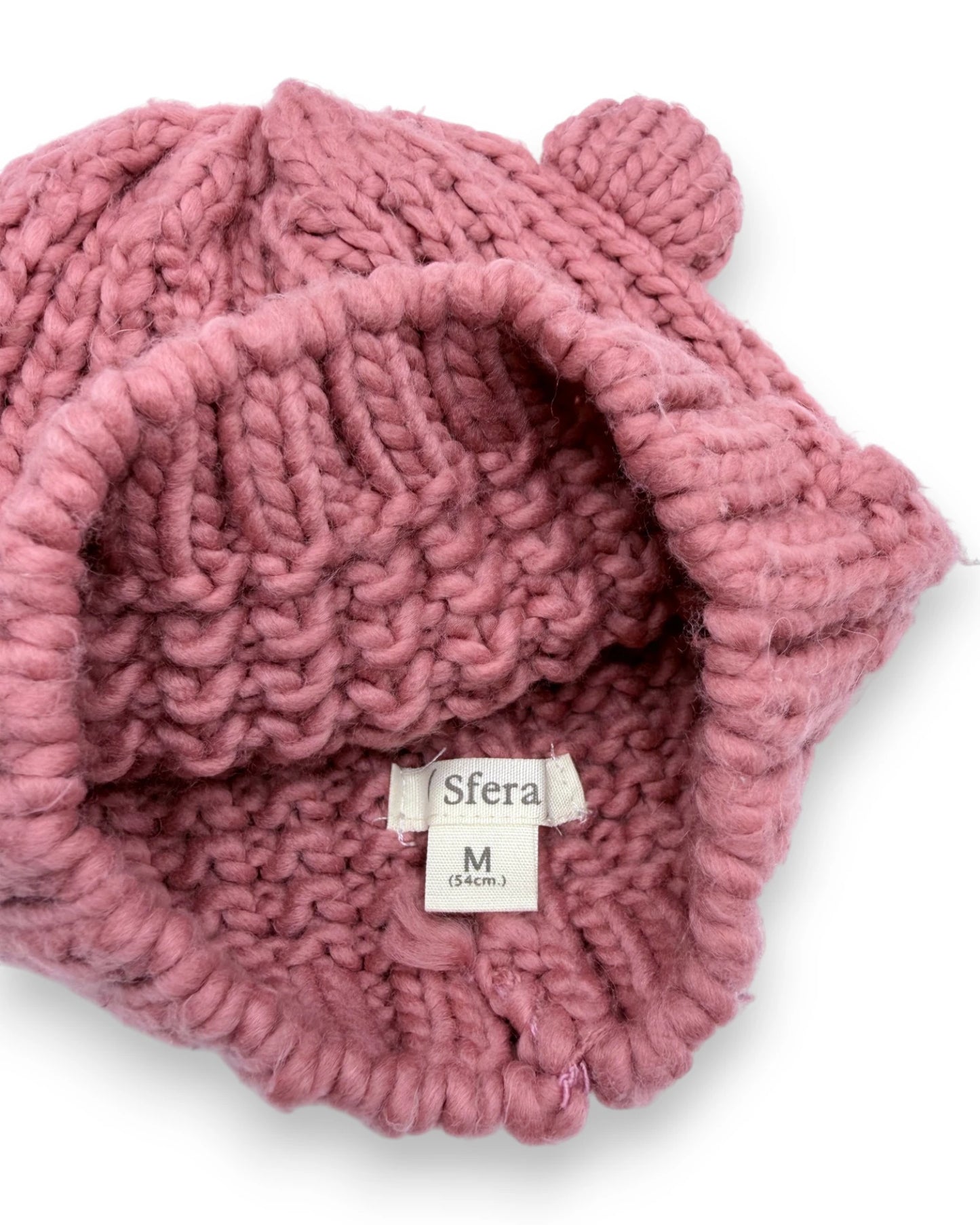 Gorro Malha Rosa 3-6 Anos
