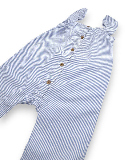 Macacão Riscas Azul 9-12 Meses