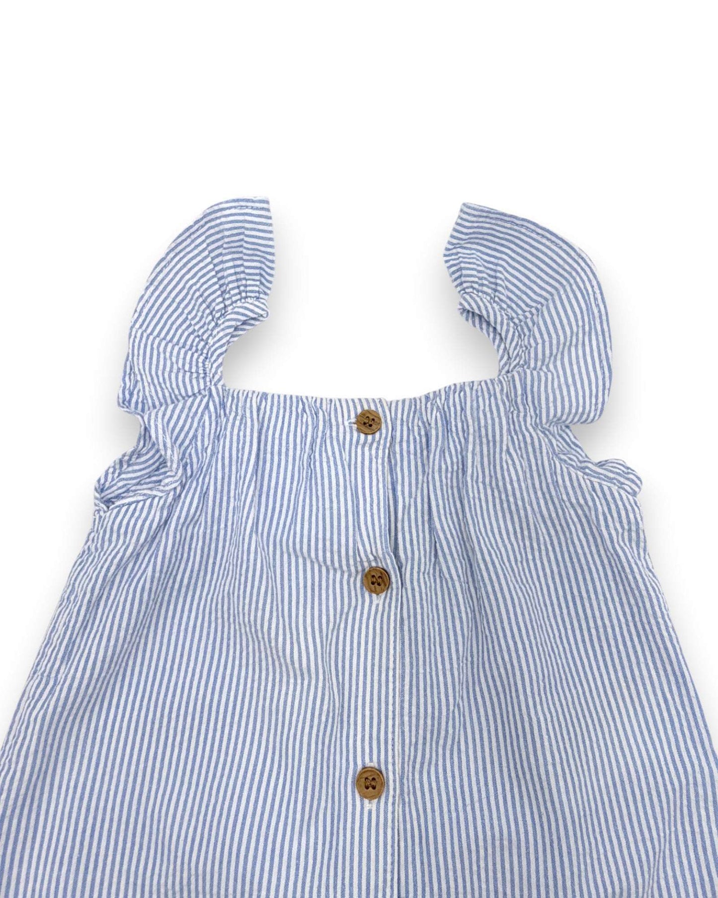 Macacão Riscas Azul H&M - 9-12 Meses