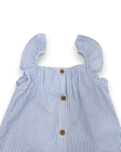 Macacão Riscas Azul H&M - 9-12 Meses