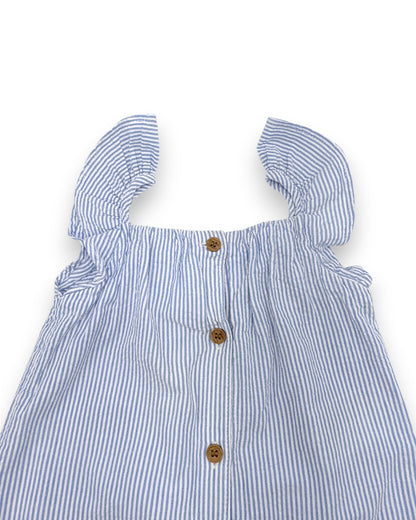 Macacão Riscas Azul 9-12 Meses