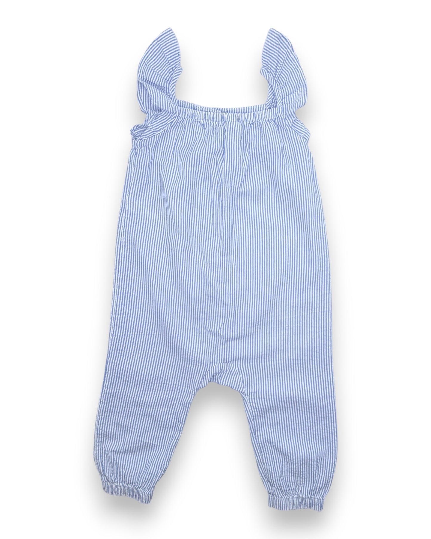 Macacão Riscas Azul 9-12 Meses