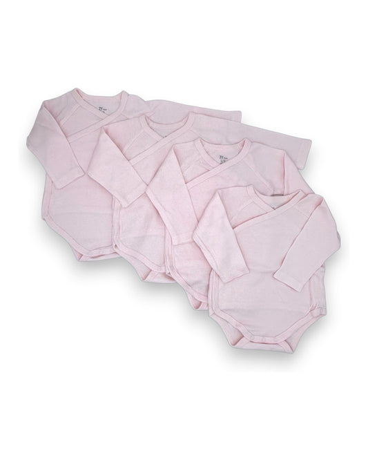 Pack 4 Bodies Rosa Cruzados 1-3 Meses