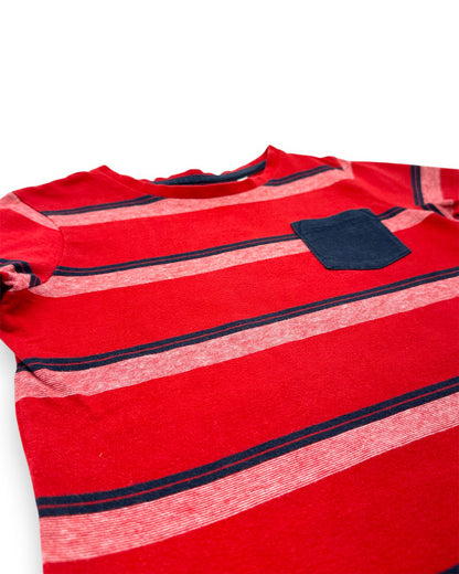 T-Shirt Vermelha Riscas 4 Anos