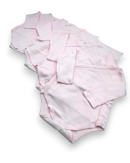 Pack 4 Bodies Rosa Cruzados 1-3 Meses