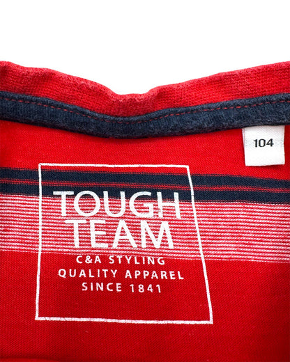 T-Shirt Vermelha Riscas 4 Anos