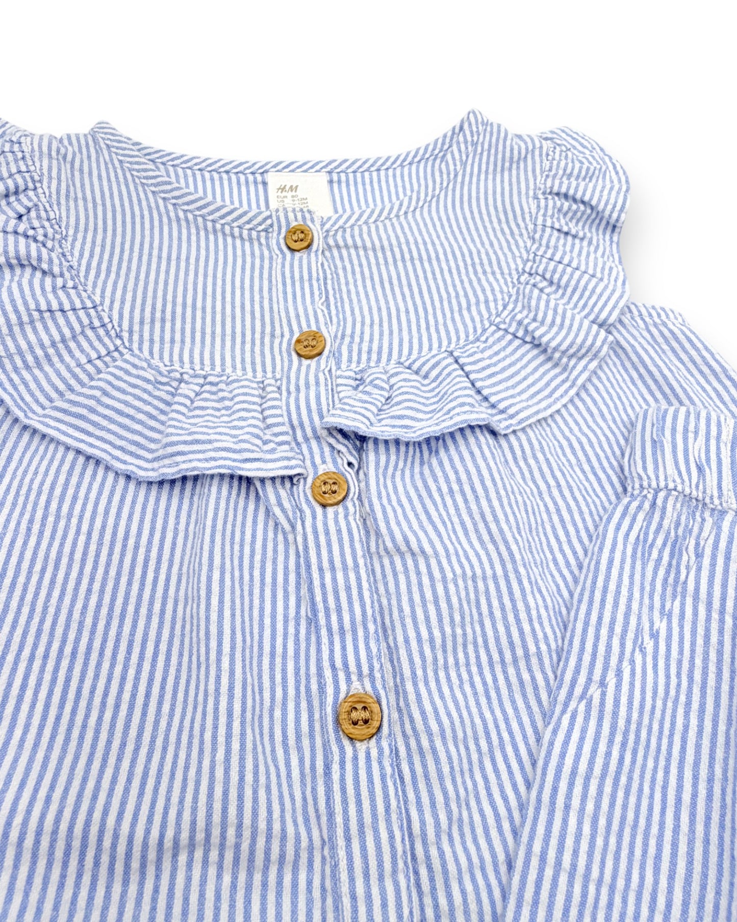 Conjunto Blusa e Calções Riscas 9-12 Meses