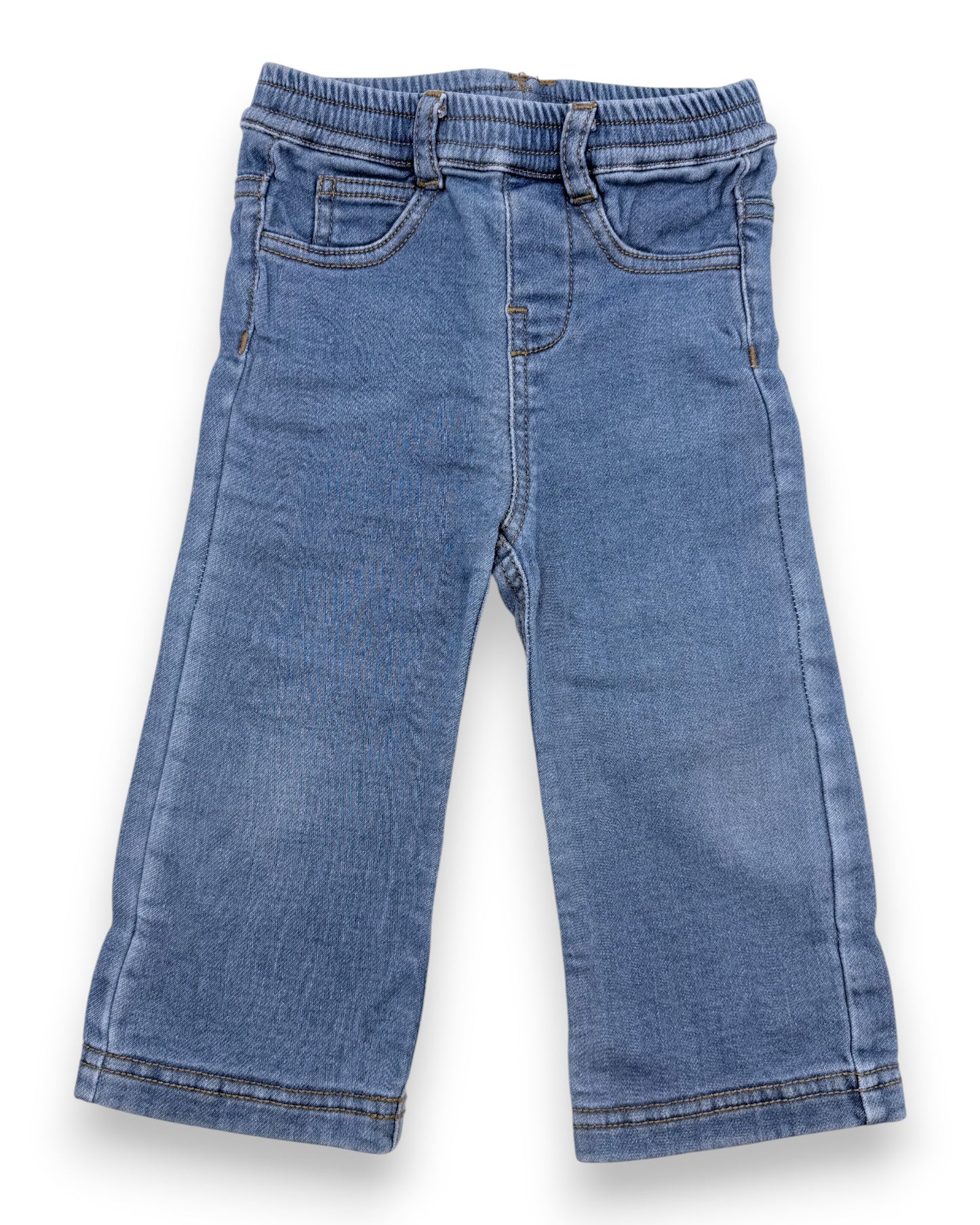 Calças de Ganga Azul 9-12 Meses