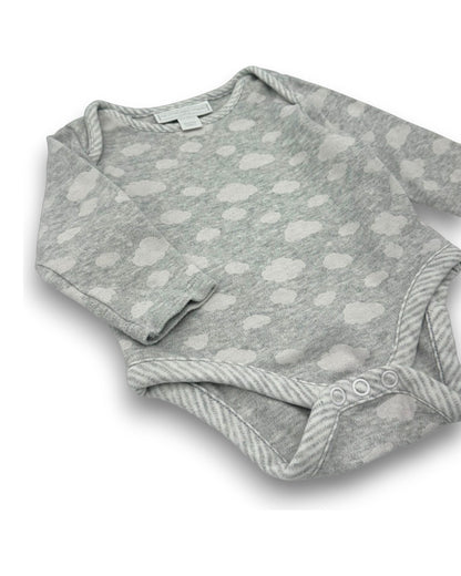 Body Cinza Algodão Orgânico 0-3 Meses