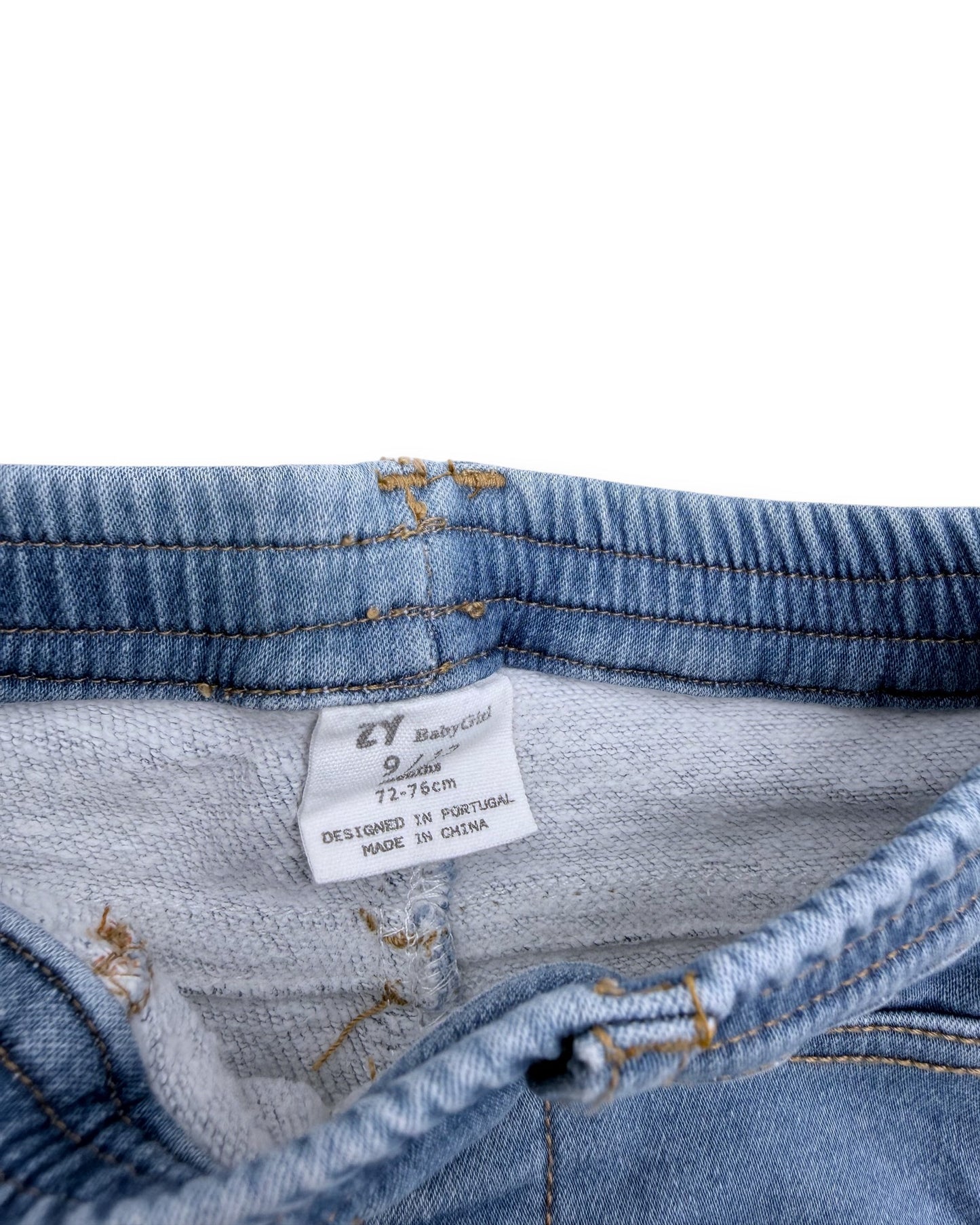 Calças de Ganga Azul 9-12 Meses