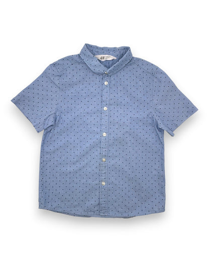 Camisa Azul Bolinhas 7-8 Anos