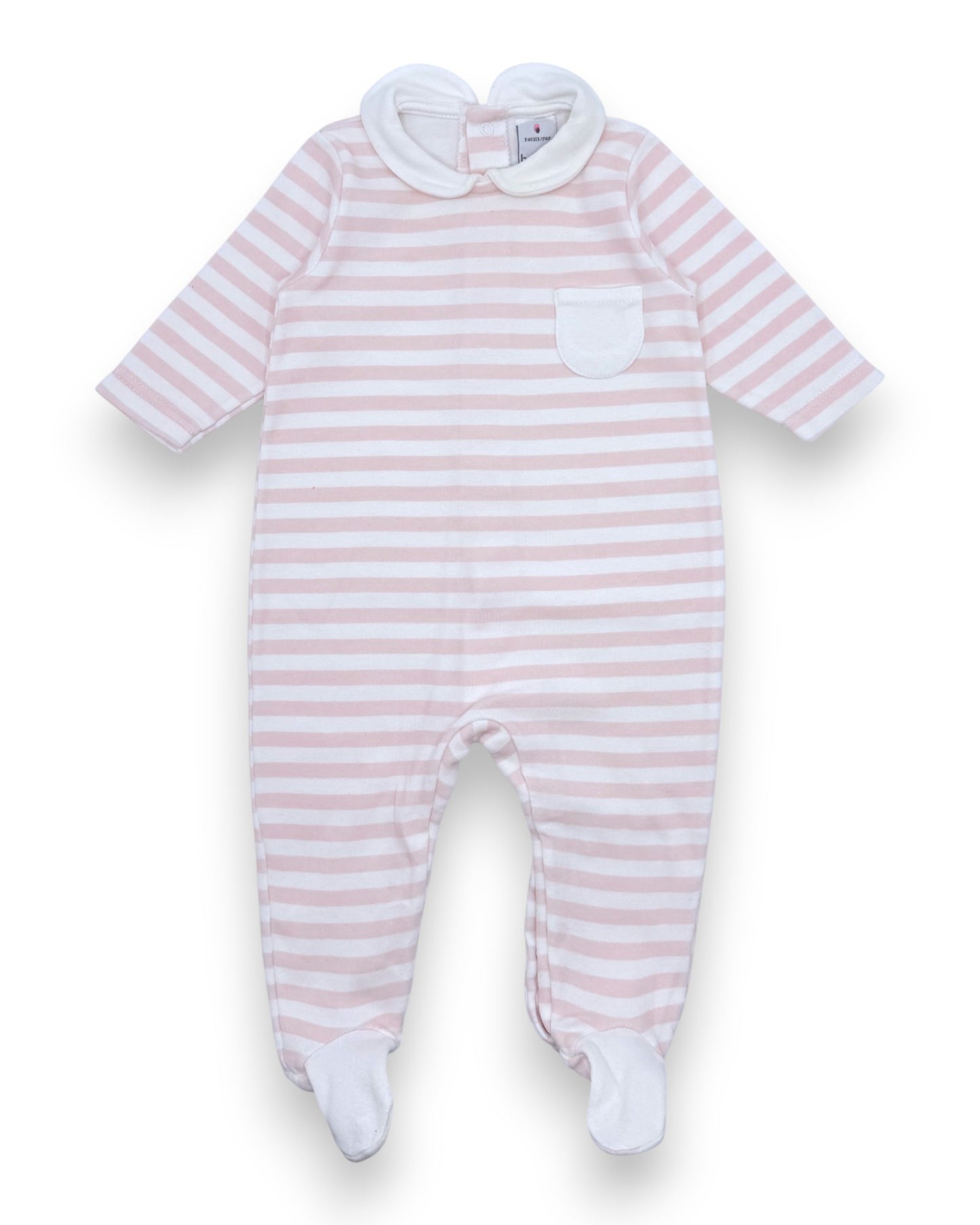 Pink Striped Babygrow, 3 Months