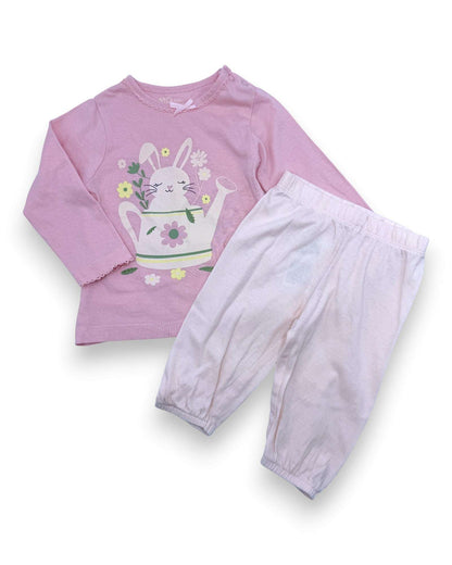 MO KIDS Pink Rabbit Pyjamas - 6-9 Months