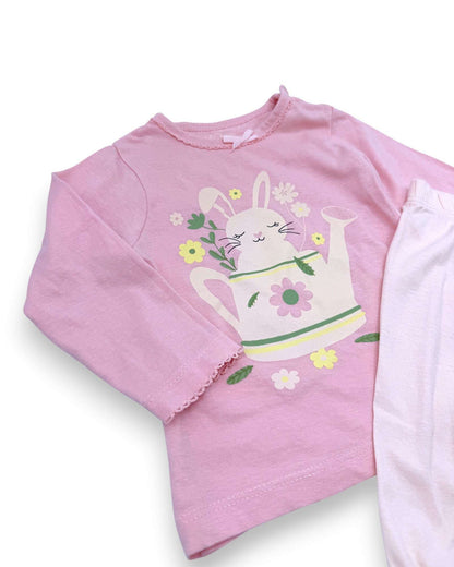 MO KIDS Pink Rabbit Pyjamas - 6-9 Months