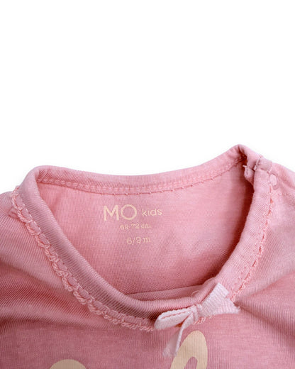 Pijama Rosa Coelho 6-9 Meses