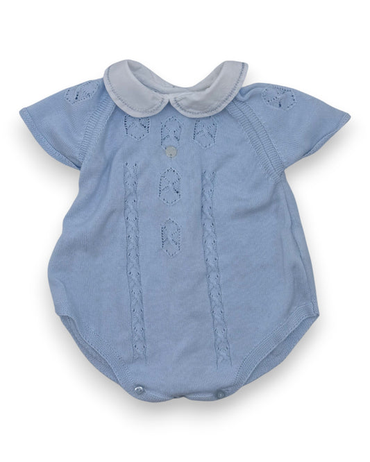 Body Malha Azul 6 Meses