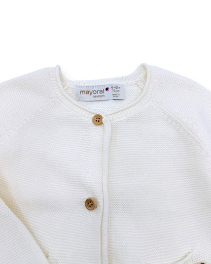 White Knit Jacket 4-6 Months